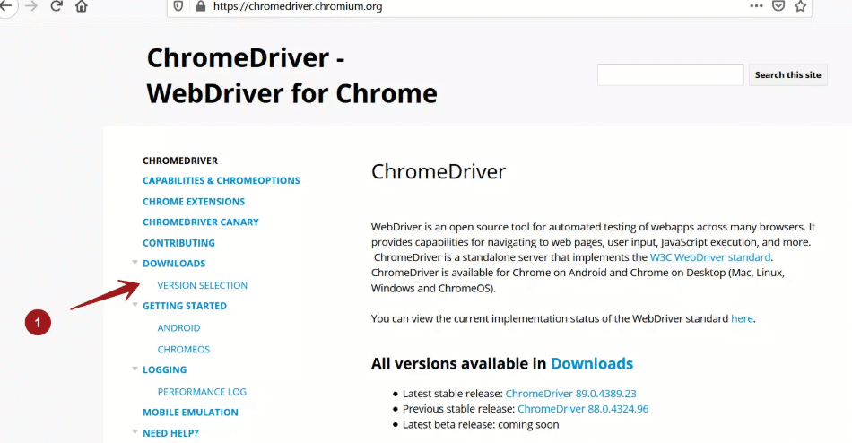 Download ChromeDriver
